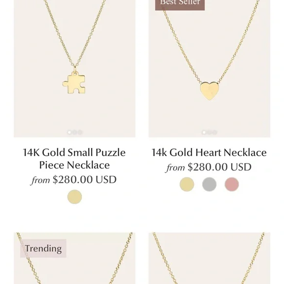 14k Gold Heart Necklace - Picture 6 of 12